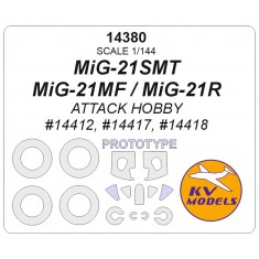 1/144 MiG-21SMT / 21MF / 21R Masks for Attack Hobby #14412, #14417, #14418