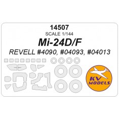 1/144 Russian Mil Mi-24D/F Canopies and Wheels Masks for Revell kits