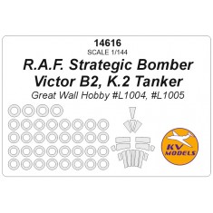 1/144 RAF Strategic Bomber Victor B2, K.2 Tanker Masks for Great Wall Hobby w/Wheels Mask