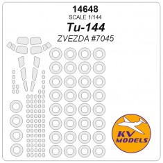 1/144 Tupolev Tu-144 Canopies and Wheels Masks for Zvezda #7045