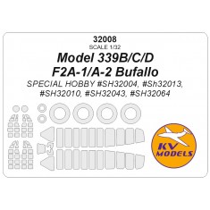1/32 Model 339B/C/D / F2A-1/A-2 Bufallo Canopies n Wheels Masks for Special Hobby