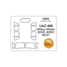 1/35 UAZ-469 Paint Masking for Military Wheels #3503, #3505, #3507