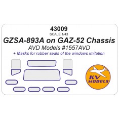 1/43 Van GZSA-893A on GAZ-52 Chassis Masks for AVD Models #1557AVD