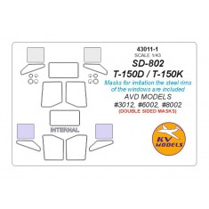 1/43 SD-802 / T-150D / T-150K Masks for AVD Models #3012, #6002, #8002 (Double sided)
