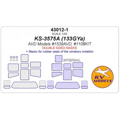 1/43 ZiL-133GYa Truck with KS-3575A Crane Masks for AVD Models [Double-sided]
