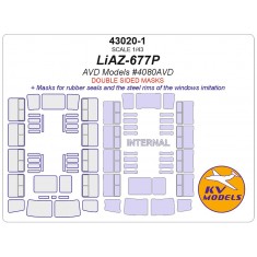 1/43 Bus LiAZ-677P Masks for AVD Models #4080AVD [Double-sided]
