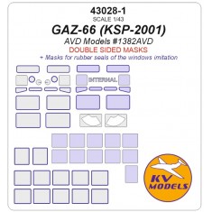 1/43 GAZ-66 KSP-2001 Double-Sided Mask Set for AVD Models Kits