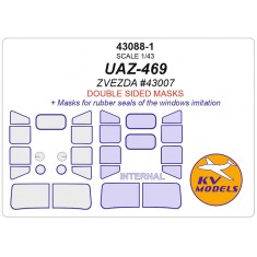 1/43 Soviet Military Off Road Vehicle UAZ-469 Masks for Zvezda #43007 [Double-sided]