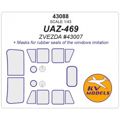 1/43 Soviet Military Off Road Vehicle UAZ-469 Masks for Zvezda #43007