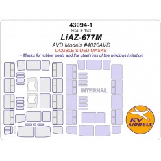 1/43 LiAZ-677M Double-Sided Mask Set for AVD Models Kits