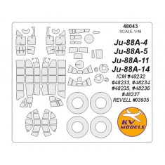 1/48 Ju-88A-4/A-5/A-11/A-14 Masking for ICM #48232-48237/Revell #03935