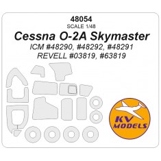 1/48 US Cessna O-2A Skymaster Canopies and Wheels Masks for ICM / Revell kits