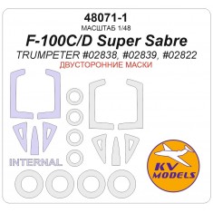 1/48 F-100C/D Super Sabre Double-Sided Mask Set (Wheels Mask Incl.) for Trumpeter Kits