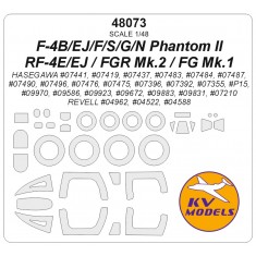 1/48 F-4B/EJ/F/S/G/N/RF-4E/EJ Phantom II/FGR Mk.2/1 Masks for Hasegawa/Revell