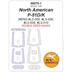 1/48 US North American P-51D/K Canopies Masks for Meng kits (double-side)