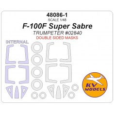 1/48 F-100F Super Sabre Masks for Trumpeter #02840 [Double-sided] (canopies and wheels)