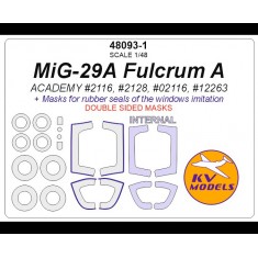 1/48 Mikoyan MiG-29A Fulcrum A Double Sided Masking for Academy #2116/2128/02116/12263