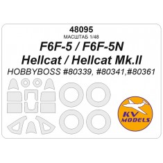 1/48 F6F-5 Hellcat Mask Set (Wheels Mask Incl.) for HobbyBoss Kits