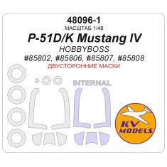 1/48 P-51D Mustang Double-Sided Mask Set (Wheels Mask Incl.) for HobbyBoss Kits