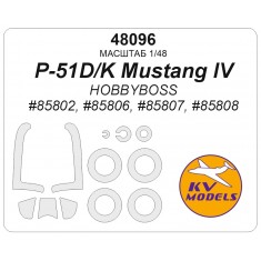 1/48 P-51D Mustang Mask Set (Wheels Mask Incl.) for HobbyBoss Kits