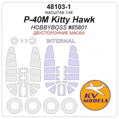 1/48 P-40M Double-Sided Mask Set (Wheels Mask Incl.) for HobbyBoss Kits