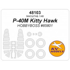 1/48 P-40M Mask Set (Wheels Mask Incl.) for HobbyBoss Kits