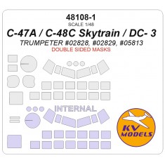 1/48 C-47/DC-3 Double-Sided Mask Set for Trumpeter Kits
