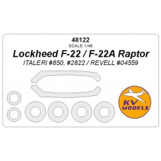 1/48 Lockheed F-22/F-22A Raptor Masking for Italeri #850/2822/Revell #04559