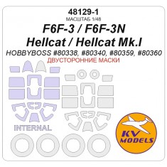 1/48 F6F Hellcat Double-Sided Mask Set (Wheels Mask Incl.) for HobbyBoss Kits