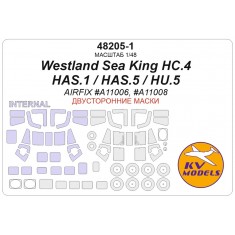 1/48 Sea King HC.4/HAS Double-Sided Mask Set (Wheels Mask Incl.) for Airfix Kits