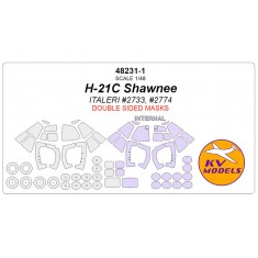 1/48 H-21C Shawnee Double-sided Paint Masks for Italeri #2733 #2774
