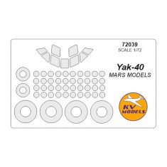 1/72 Yak-40 Masking w/Wheels Masks for Mars Models