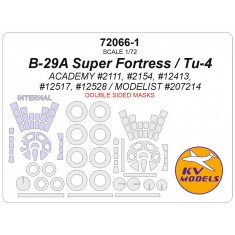 1/72 B-29/Tu-4 Double-Sided Mask Set (Wheels Mask Incl.) for Academy Kits
