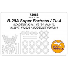 1/72 B-29A SUPER FORTRESS/Tu-4 Masking w/Wheels Masks for Academy/Modelist kits