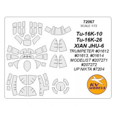 1/72 Tu-16K-10/26/XIAN JHU-6 Masking for Trumpeter /Modelist /Up Nikta 