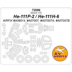 1/72 Heinkel He-111P2/111H-6 Masking w/Wheels Masks for Airfix #07007 #06014