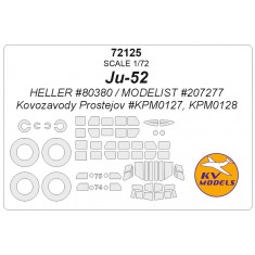 1/72 Ju-52/3M Masking w/Wheels Masks for Heller/Modelist kits