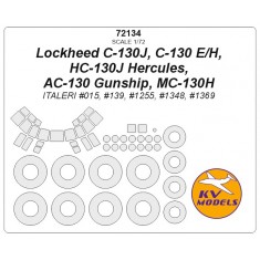 1/72 C-130J/E/H, HC-130J Hercules, AC-130 Gunship, MC-130H Masking for Italeri kits