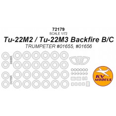 1/72 Tu-22M2 Backfire B / Tu-22M3 Backfire C Paint Masking for Trumpeter #01655, #01656