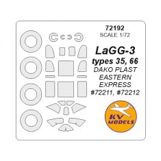 1/72 LaGG-3 Types 35, 66 Masking w/Wheels Masks for Dako Plast/Eastern Express kits