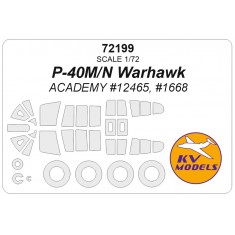 1/72 P-40M/N Warhawk Paint Masks for Academy #12465 #1668