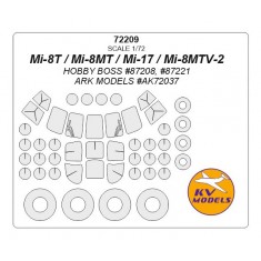 1/72 Mi-8T/MT/17/Mi-8MTV-2 Masking for HobbyBoss/Ark Models kits