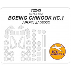 1/72 BOEING CHINOOK HC.1 Masks for Airfix #A06023 (canopies and wheels)