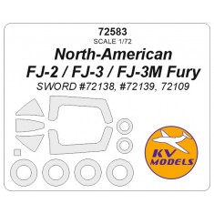1/72 North-American FJ-2 / -3 / -3M Fury Masks for Sword #72138 #72139 #72109