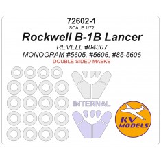 1/72 B-1B Lancer Double-Sided Mask Set (Wheels Mask Incl.) for Revell Kits