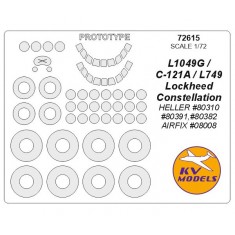 1/72 Lockheed Constellation L1049G/C-121A/L749 Masking for Heller/Airfix #08008