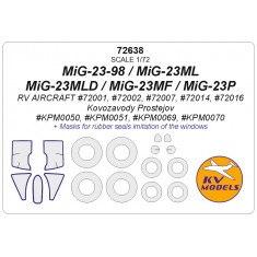 1/72 MiG-23-98/23ML/23MLD/23MF/23P Masking for RV Aircraft #72001/02/07/14/16