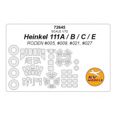 1/72 Heinkel 111A/B/C/E Masking for Roden #005, #009, #021, #027