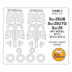 1/72 Su-25UB/Su-25UTG/Su-28 Double-sided Masking for Artmodel #7211, #7212, #7213