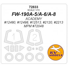 1/72 FW-190A-5/A-6/A-8 Masks for Academy/MPM #72048 (canopies and wheels)